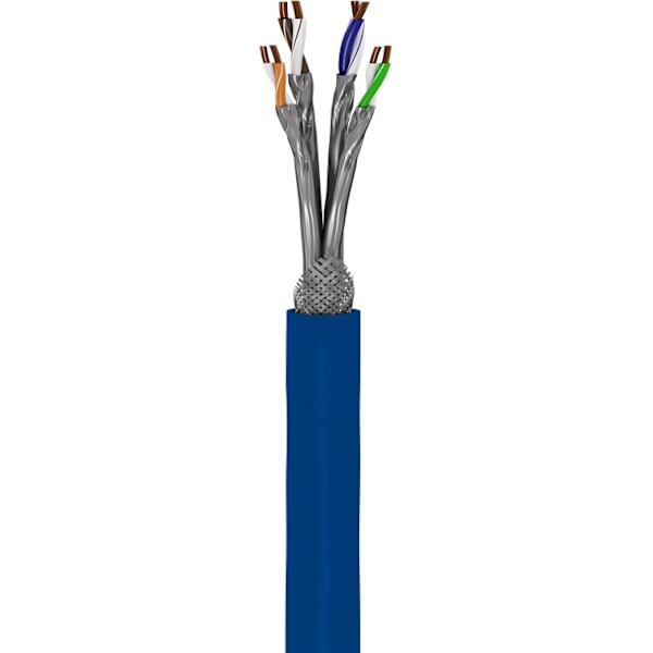 CAT 7A nätverkskabel, S/FTP (PiMF), blå