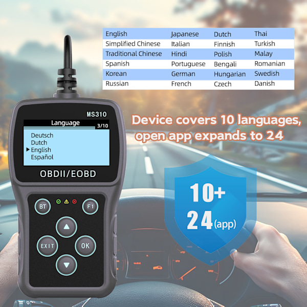 INF OBD2 Scanner bildiagnoseværktøj Bilfejlkodelæser Engine Analyzer