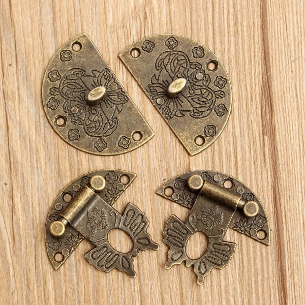 10-delad boxspänne Hasp Vintage kroklås Små gångjärn och spärrar