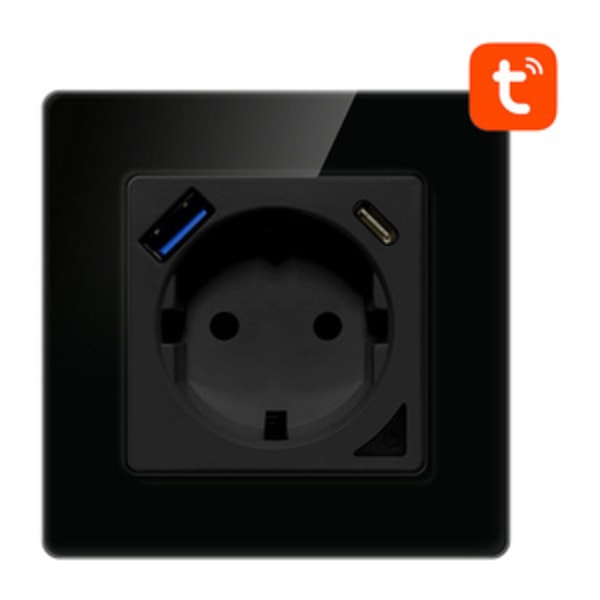 Älykäs WiFi-seinäpistoke Avatto N-WOT10-USB-B TUYA USB USB-C (musta)