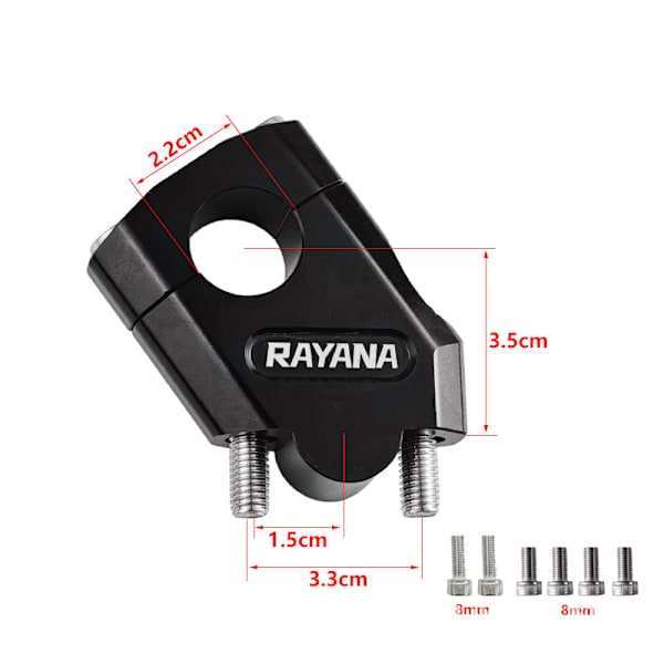 Motorcykel styr risers sort diameter 22mm (1-par)