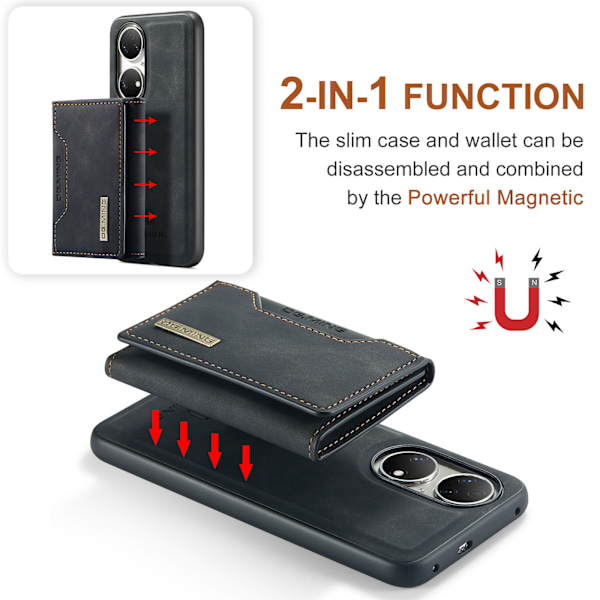 Tri-Fold Pung-Etui til Huawei Huawei P50 Sort