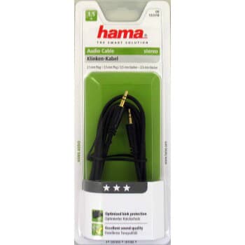 HAMA Lydkabel 3,5 mm-3,5 mm Guld Sort 1,5 m