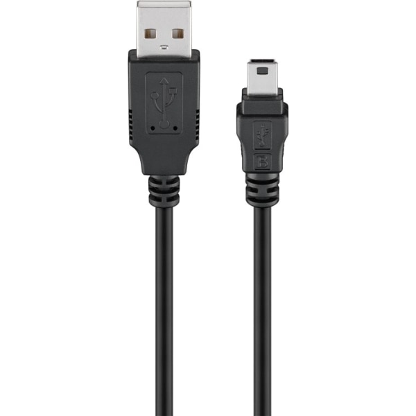 Mini-USB synk- och laddkabel, svart