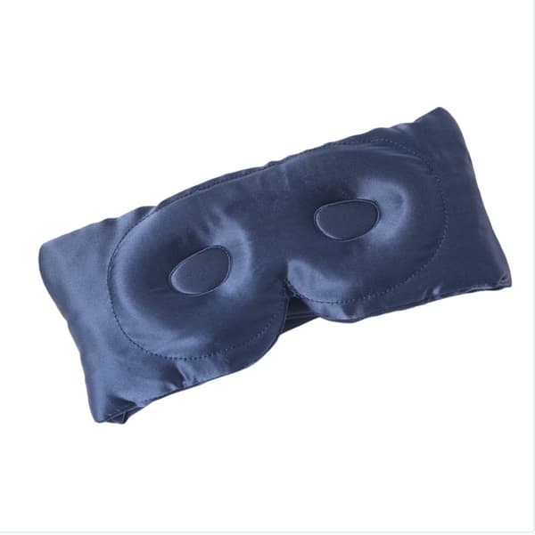 Dobbeltsidet silkeøjenmaske til søvn og rejser NavyBlue NavyBlue