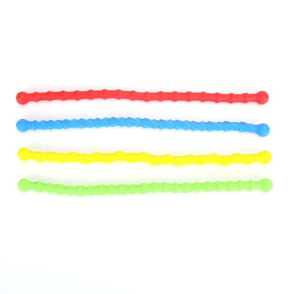 Sensorisk stresslindrande pinne 4-pack – mjuk silikon vridbar fidget för kontor, studier och resor, texturerad yta, bärbar 25cm längd 1.3cm bredd