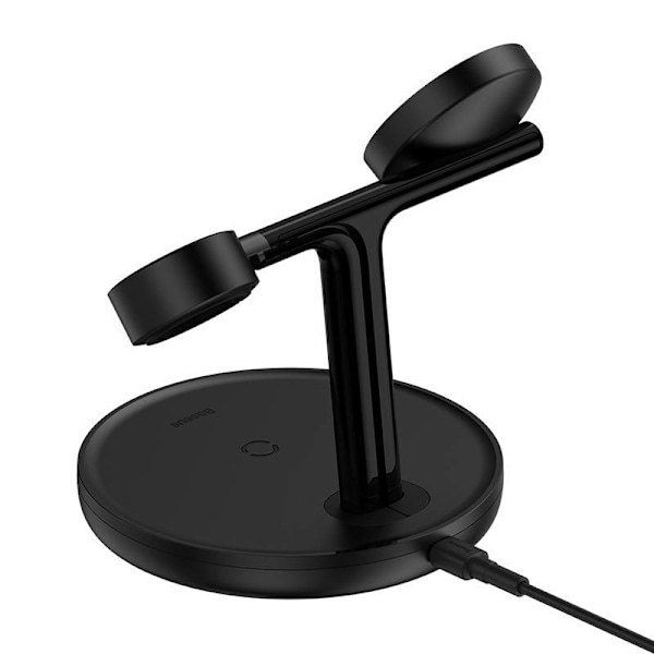 Magnetisk laddningsfäste Baseus Swan 3 i 1 20W (svart)