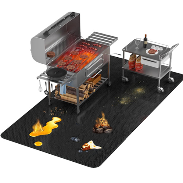 INF Brandsikker og varmebestandig grillmåtte - ekstra stor 80"x48"