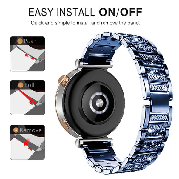 22mm Rostfritt Stål Klockarmband för Samsung Huawei Blue Blue