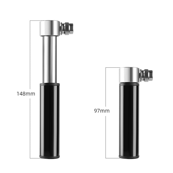 Mini cykelpump i aluminiumlegering Svart