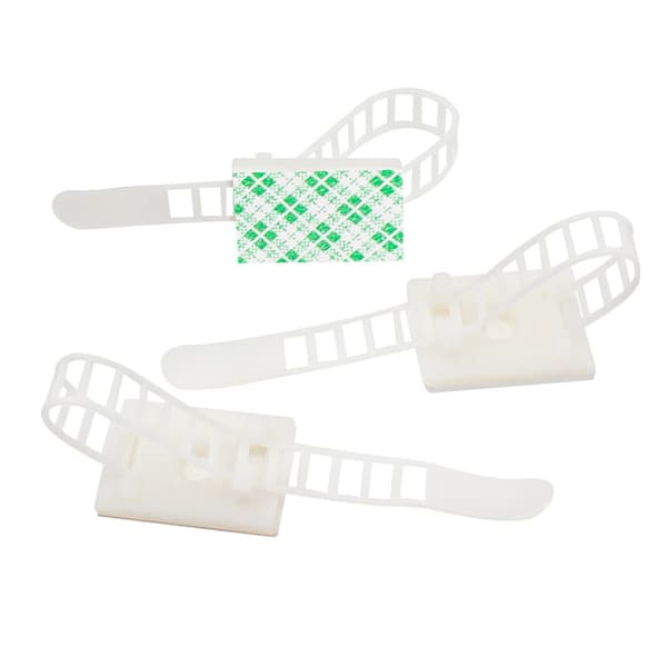 Självhäftande Sladdarrangörer / Kabelklämmor, 100-pack White L White L