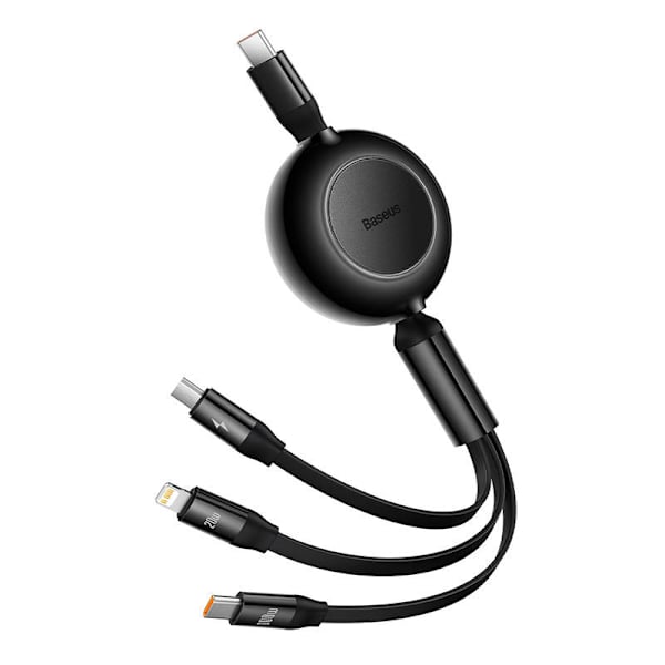 Baseus Bright Mirror 4, USB-C 3-i-1-kabel för micro USB / USB-C / Lightning 100W / 3,5A 1,1m (svart)