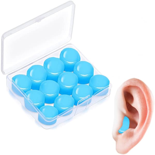 12-pack ljudisolerande öronproppar i silikon Blue Blue