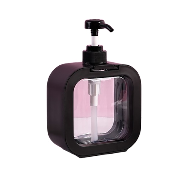 500 ml platt påfyllningsbar flaska med pump Svart
