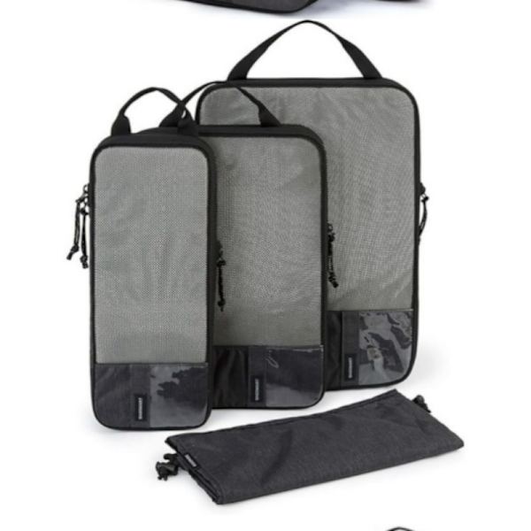 Set med 3 packkuber för resor Black Black