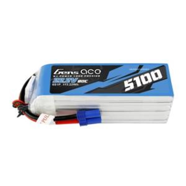 Batteri GensAce 5100mAh 22,2V 80C 6S1P EC5