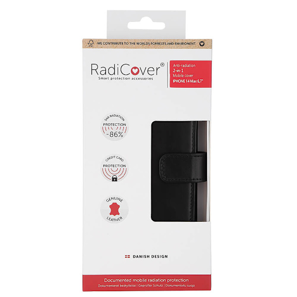 RADICOVER Mobilfodral Strålningsskydd 2-i-1 Svart - iPhone 14 Pl