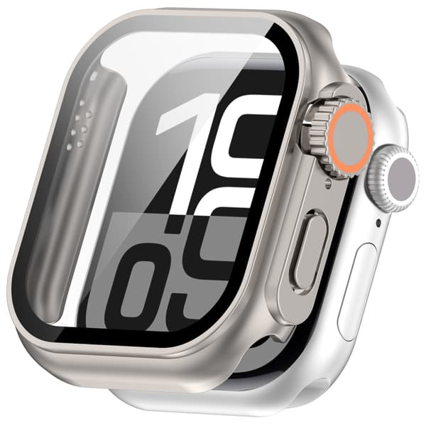 Skyddsfodral för Apple Watch - Hård PC & Härdat Glas Silver 46 mm Silver 46 mm