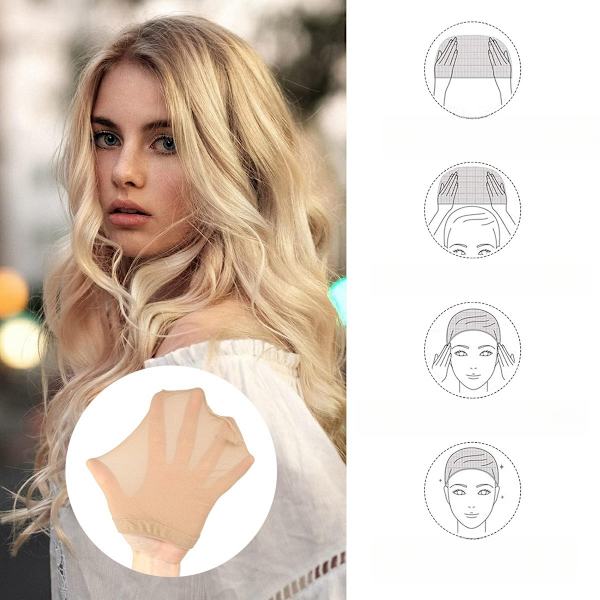 Perukgrepp för Kvinnor, 4-pack Beige