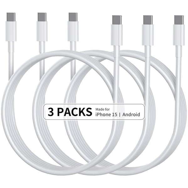 CTO C Datakabel 3-pack: PD 60W Snabbladdning, 1 Meter, Kompatibel med iPhone 15 & iPad 3-pack