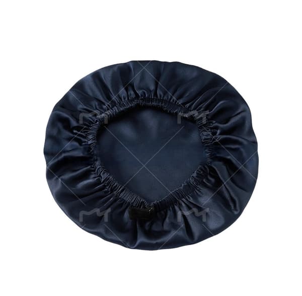 Dobbeltlags sovehætte i 100% silke til kvinder DarkBlue DarkBlue