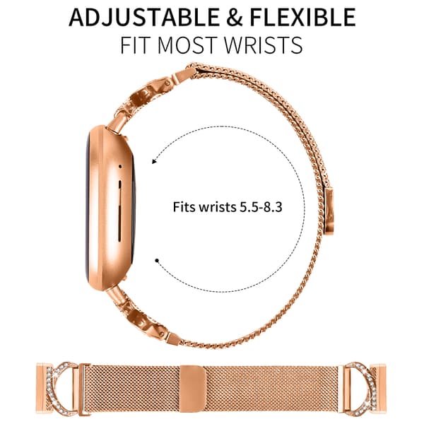 Rosaguld Milanese urrem til Fitbit Versa 4