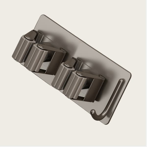 Moppeholder med kroge - Vægmonteret organizer Grey Grey