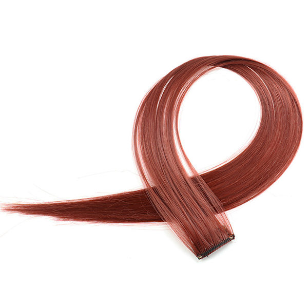 Clip-On Hårförlängningar, 10-pack Vinröd