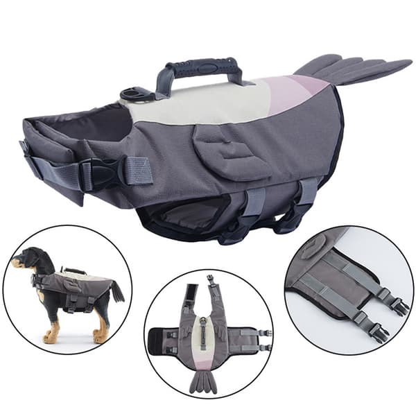 Redningsvest til hunde, kæledyrsflydevest med reflekterende striber Grey S Grey S