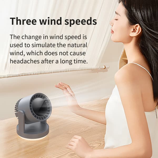 ZK06 Desktop Circulating Fan med natlys Black Black