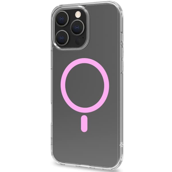 Gelskinmag Magnetic Cover MagSafe iPhone 16 Pro Max Transparent + Rosa