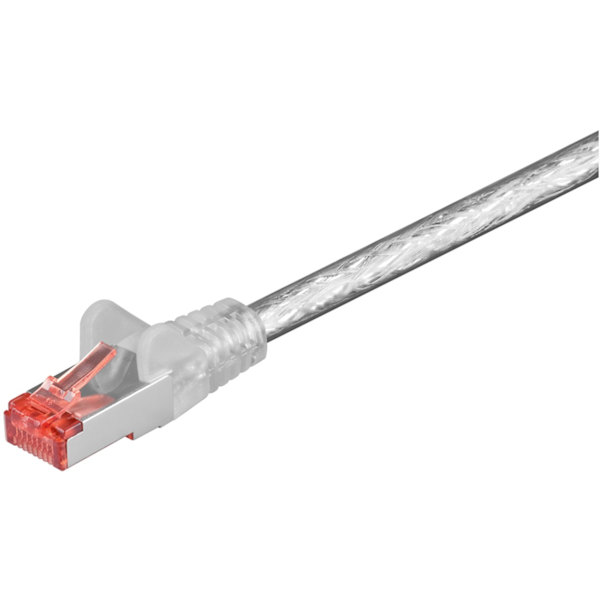 Patchkabel CAT 6, S/FTP (PiMF), transparent, 10 m