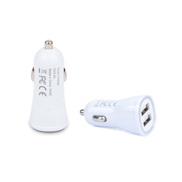 Billaddare 5V / 2.4A Dubbel USB med LED