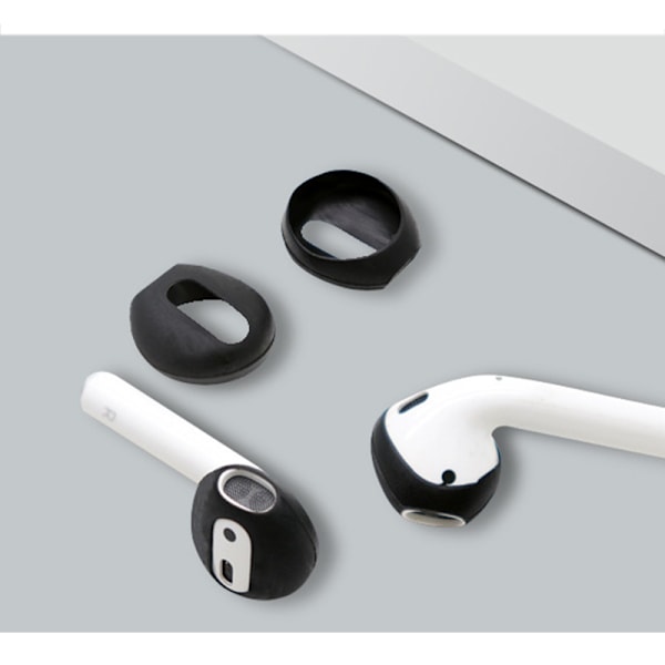 Silikone ørehætter cover til AirPods 1/2 generation Sort
