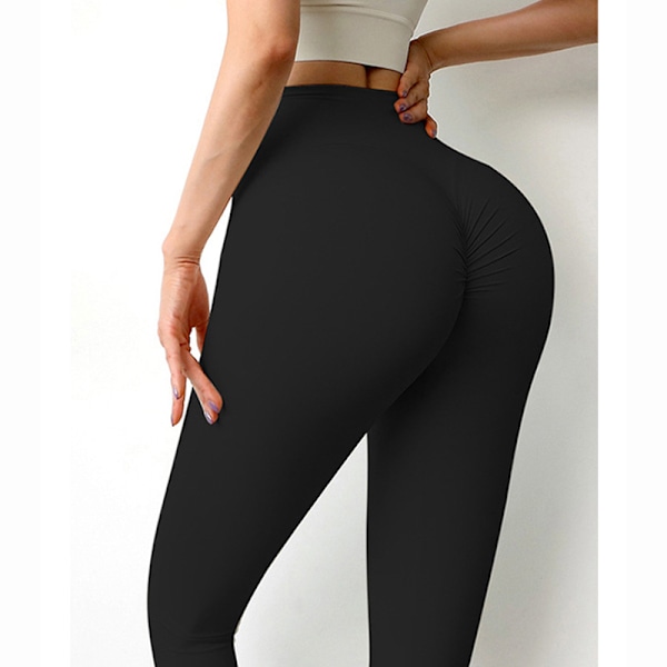 Højtaljede sorte yogabukser - Ultimativ komfort og stil XL