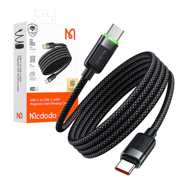 Mcdodo CCA-2000 USB-C till USB-C-kabel, 60W, självuppdragande, 1,2m