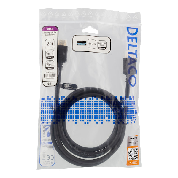 High-Speed Premium HDMI cable, 2m, Ethernet, 4K UHD, black