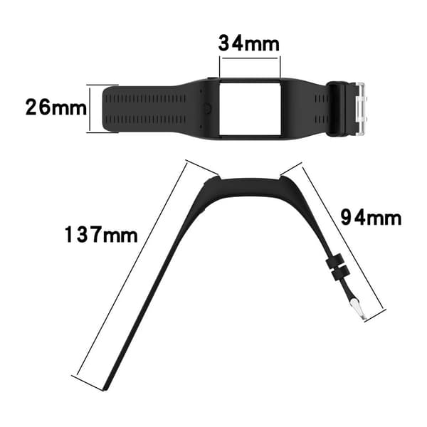 Silikone urrem til Polar M600 Black Black