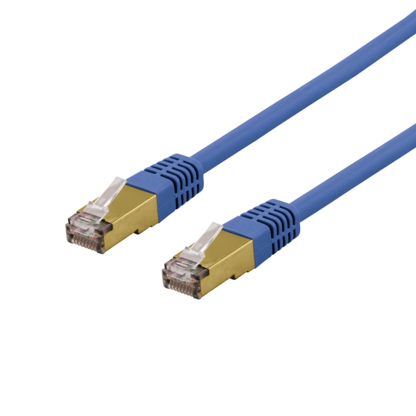 S/FTP Cat6a patch cable 0.5m 500MHz Deltacertified LSZH blue