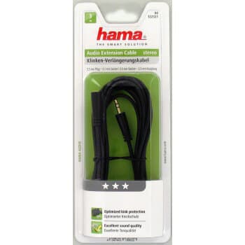 Kabel Audio 3.5mm-3.5mm Förlängning Guld Svart 3m