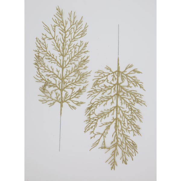Kunstig filigran blade Julepynt 5-pack Guld