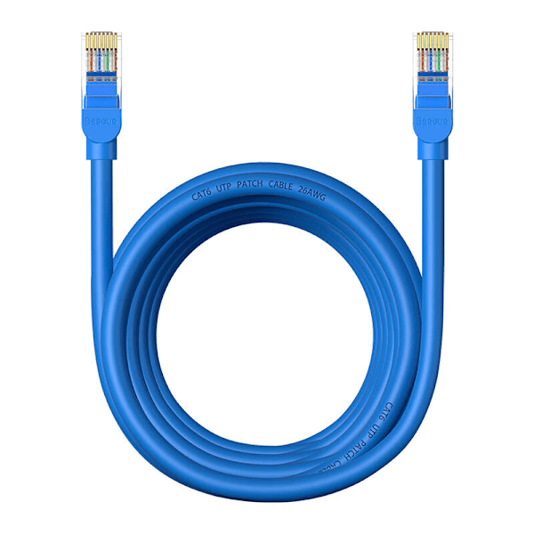 Pyöreä kaapeli Baseus Ethernet RJ45, Cat.6, 5m (sininen)