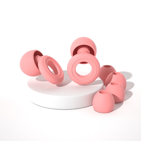 Brusreducerande öronproppar med fodral - Ny vit utgåva (2 extra par ingår) Rosa