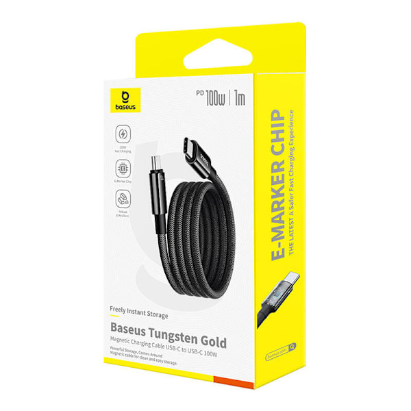 Baseus Tungsten Gold -latauskaapeli USB-C-USB-C 100W 1m (musta)