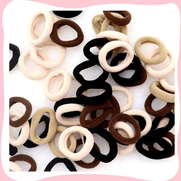 Elastiska hårband Hästsvanshållare Gummiband 100-delar White+black+brown White+black+brown