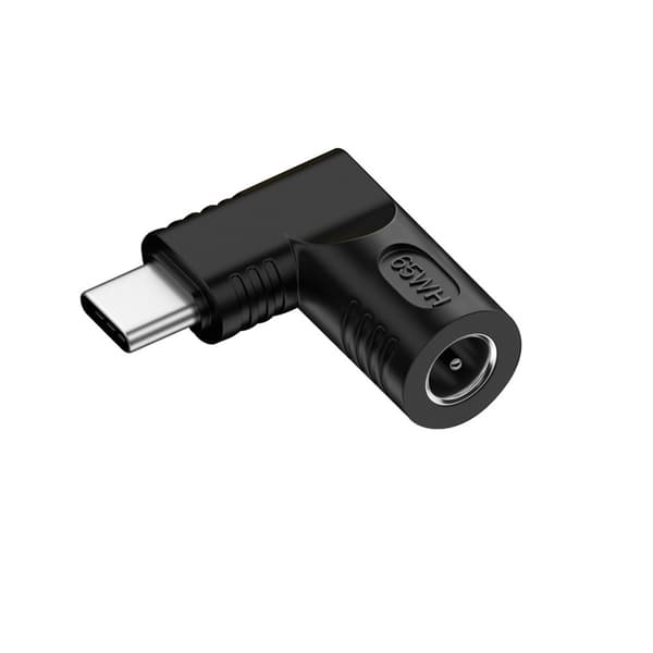 65W DC hun til USB Type-C han adapter - Strømforsyning opladning