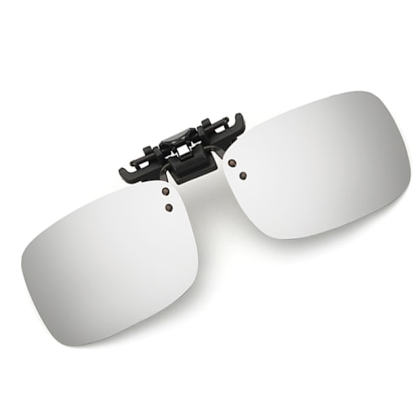 Polariserade Clip-on Solglasögon - Medium Storlek Spegel Silver Silver