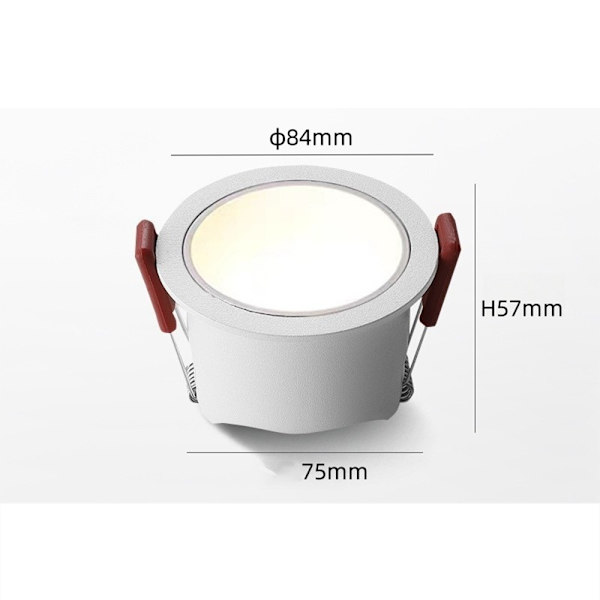 2-pack 12W LED Infällda Downlights, 75mm Utskärning, 4000K, Vit