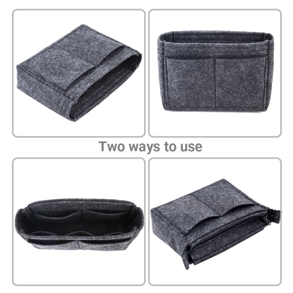 Taskeindsats til håndtaske, størrelse XL - grå