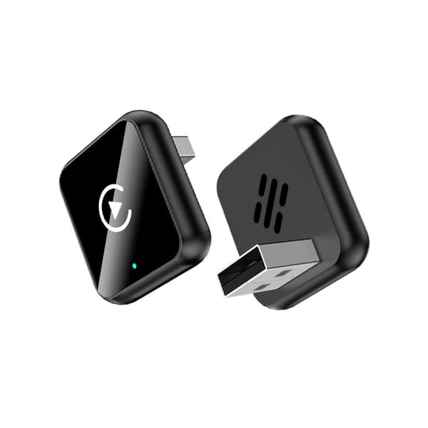 Smart CarPlay Android Auto 2-i-1 Trådlös Adapter - Metall & Glas Design kompatibelt med Bilar som stöder trådbunden CarPlay Black Black